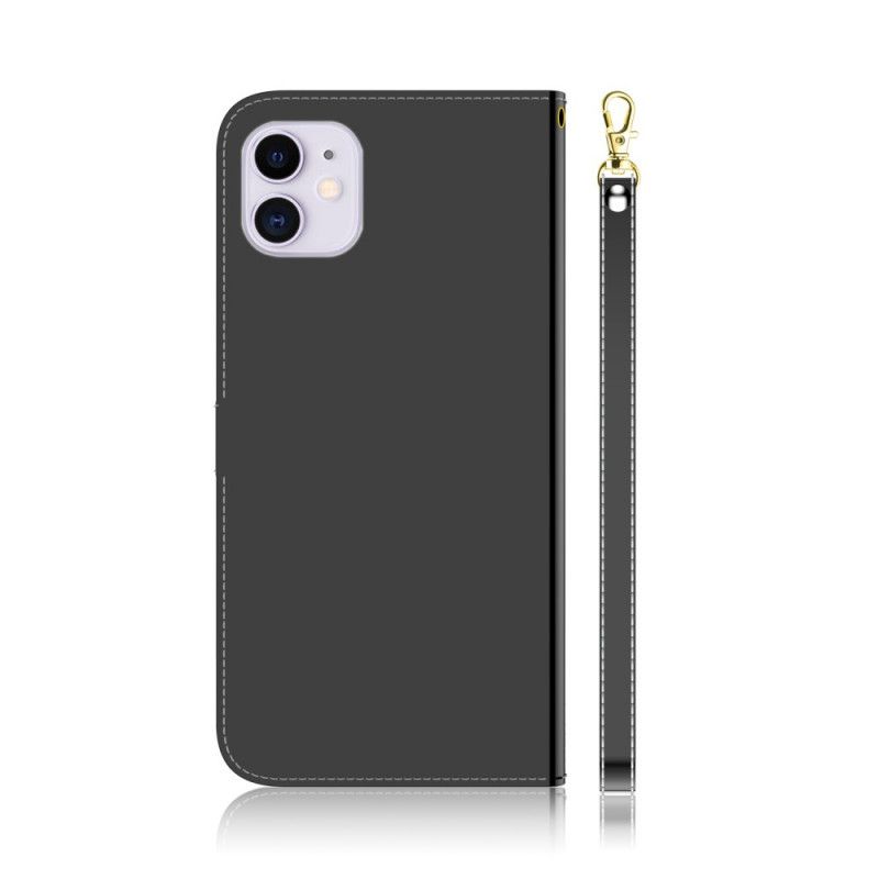 Housse iPhone 12 Mini Simili Cuir Couverture Miroir