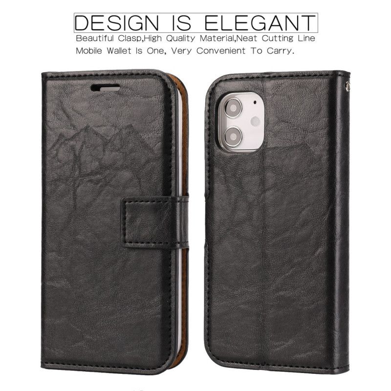 Housse iPhone 12 Mini Style Cuir Vielli Coque Détachable