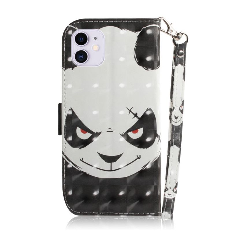 Housse iPhone 12 / 12 Pro Angry Panda À Lanière