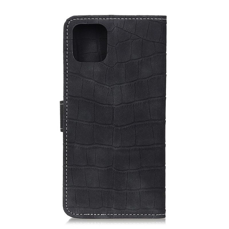 Housse iPhone 12 / 12 Pro Effet Peau De Crocodile Coutures