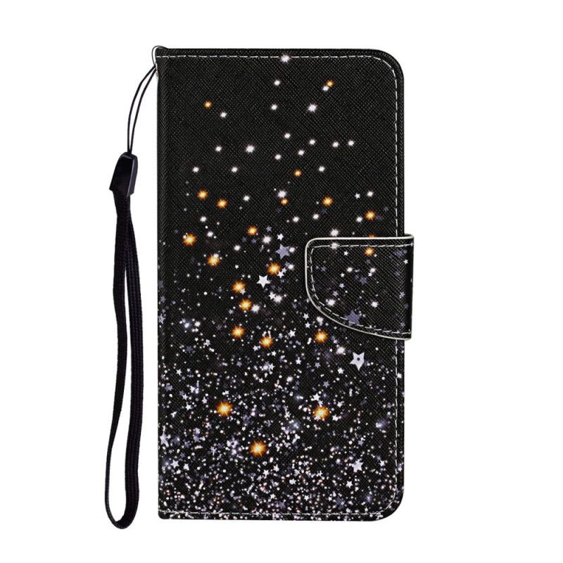 Housse iPhone 12 / 12 Pro Étoiles Et Paillettes Avec Lanière