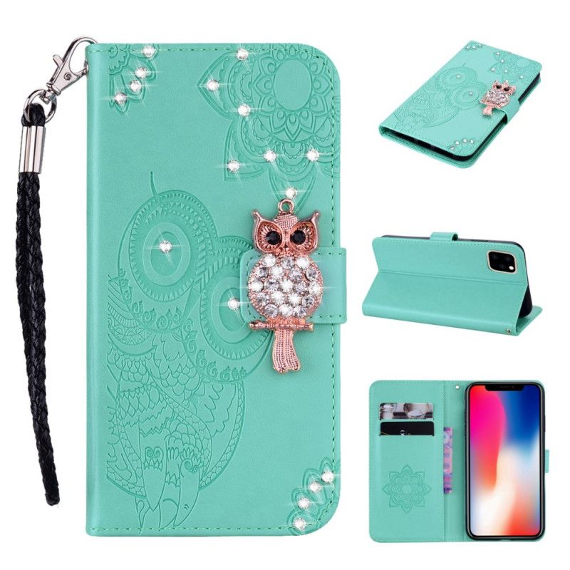 Housse iPhone 12 / 12 Pro Hibou Mandala Et Breloque