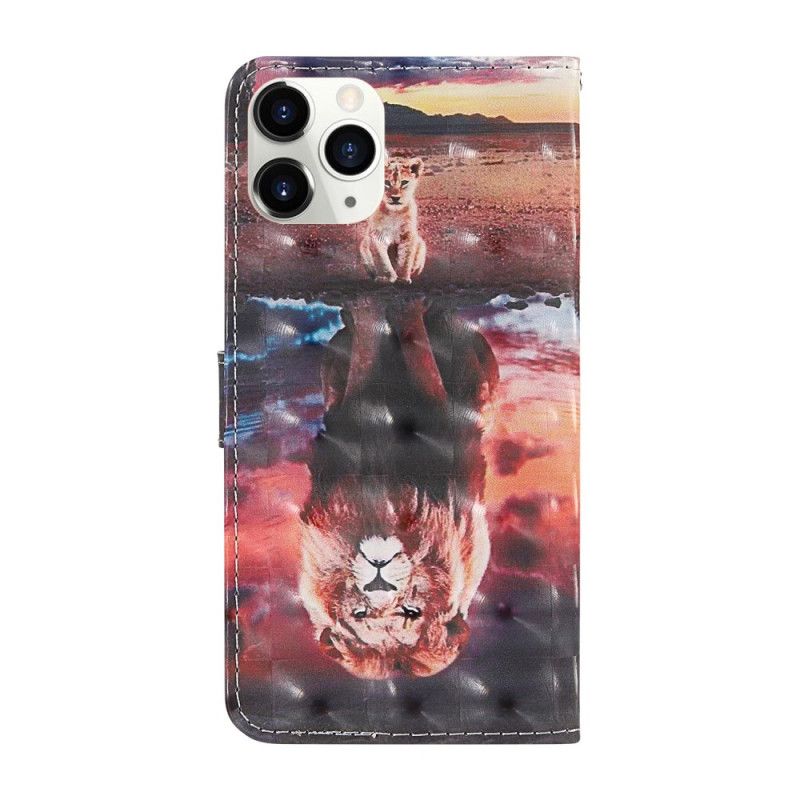 Housse iPhone 12 / 12 Pro Light Spots Lion Avec Lanière