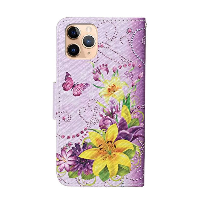 Housse iPhone 12 Pro Max Fleurs Magistrales Avec Lanière