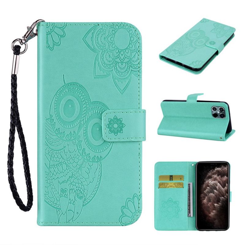 Housse iPhone 12 Pro Max Hibou Mandala Et Lanière