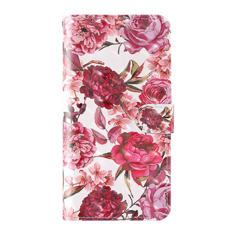 Housse iPhone 12 Pro Max Light Spots Fleurs Avec Lanière