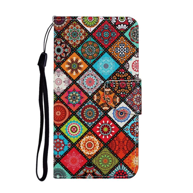 Étui Housse iPhone 12 Pro Max Patchwork Mandalas Avec Lanière