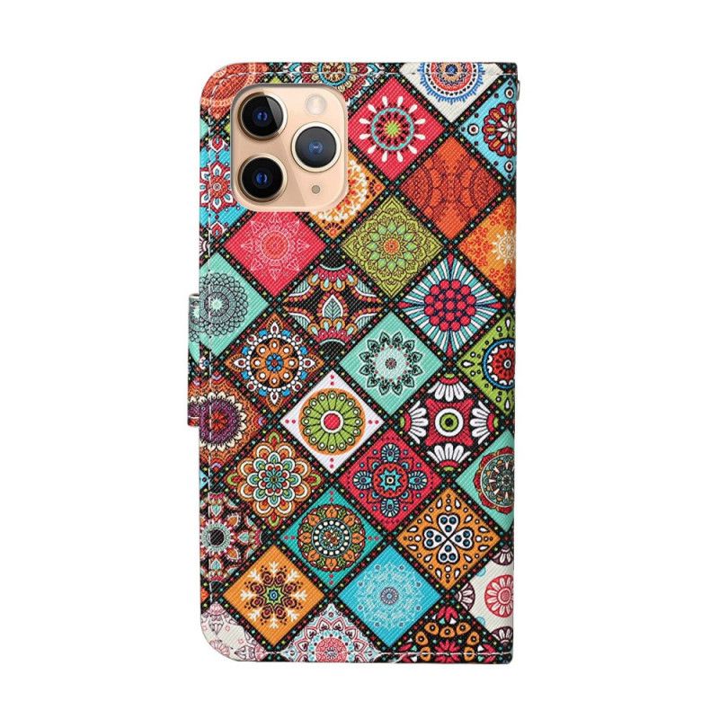 Étui Housse iPhone 12 Pro Max Patchwork Mandalas Avec Lanière