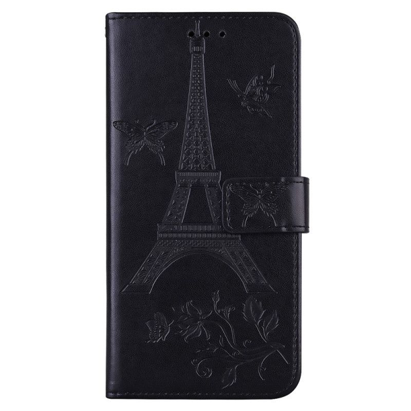 Housse iPhone 12 Pro Max Style Cuir Tour Eiffel