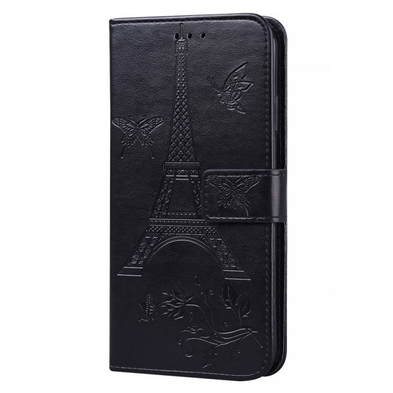 Housse iPhone 12 Pro Max Style Cuir Tour Eiffel