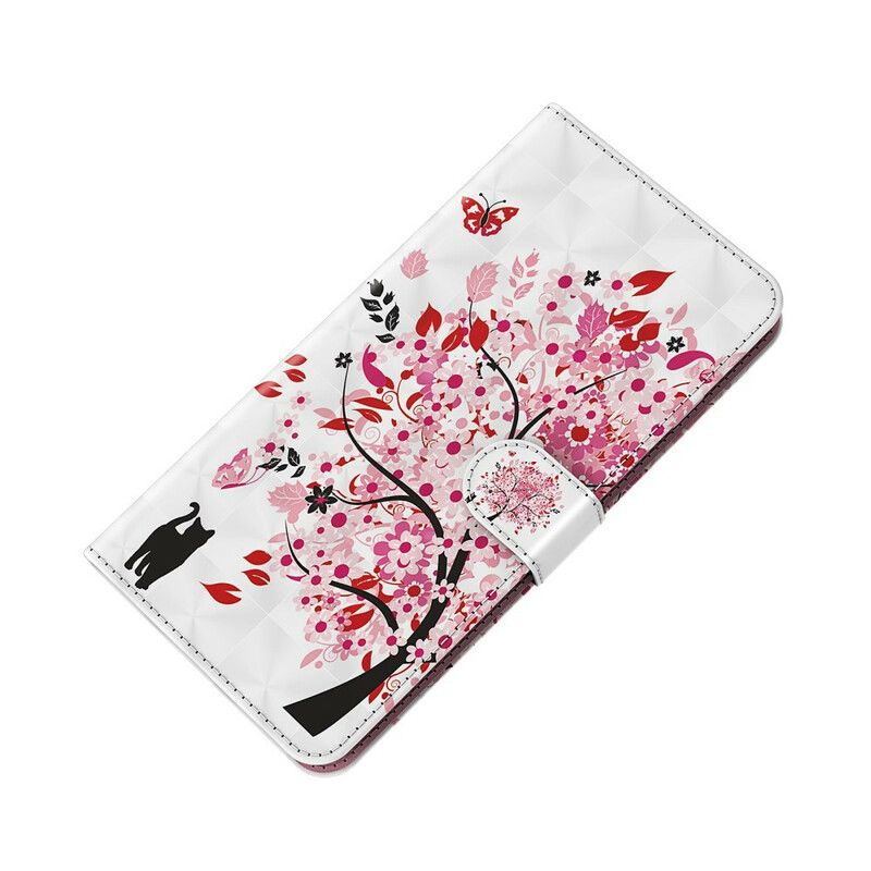 Housse iPhone 13 Arbre Rose Et Chat Noir