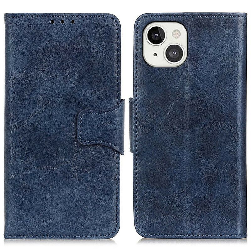 Housse iPhone 13 Cuir Fendu Fermoir Réversible