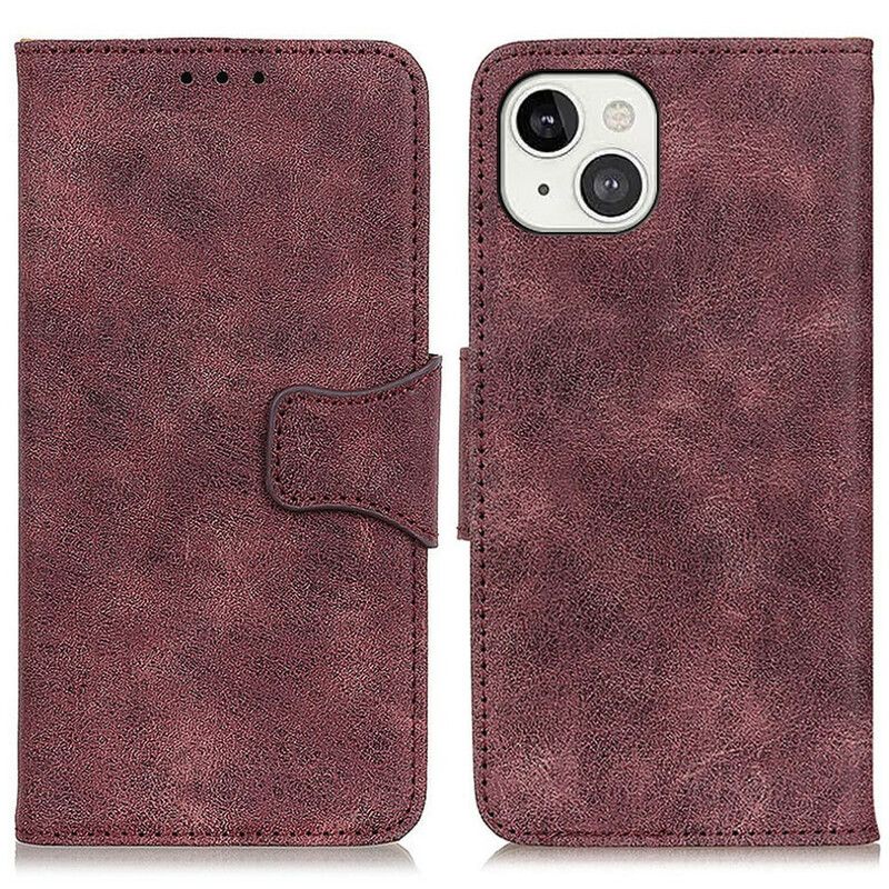 Housse iPhone 13 Cuir Fendu Vintage