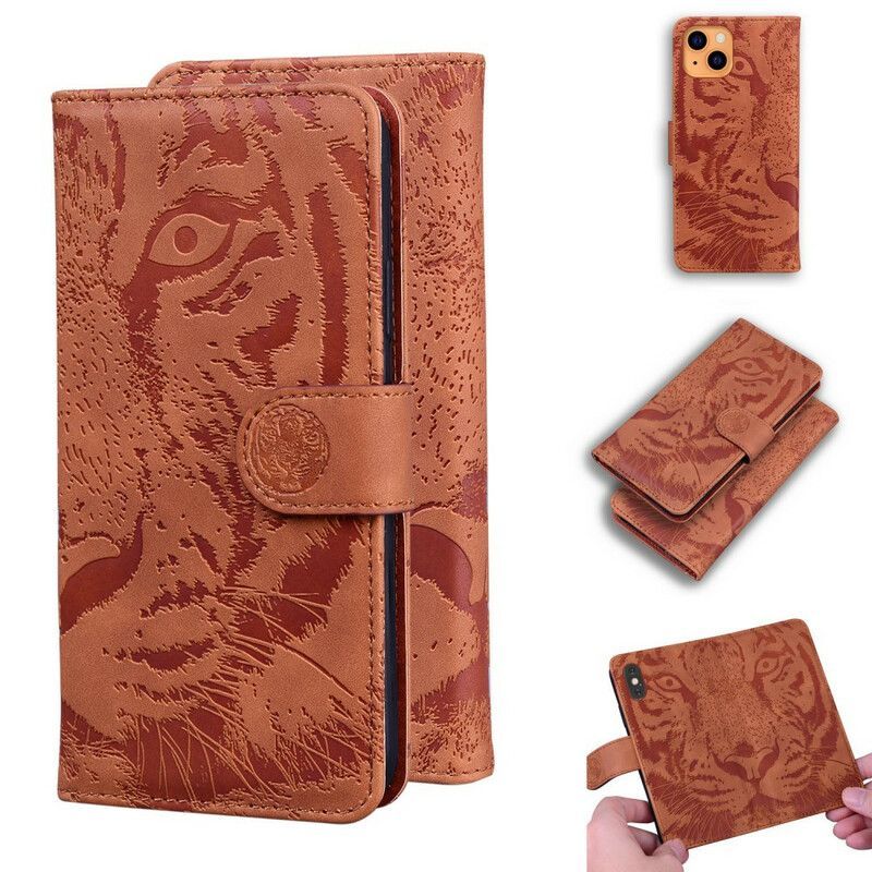 Housse iPhone 13 Empreinte Face De Tigre