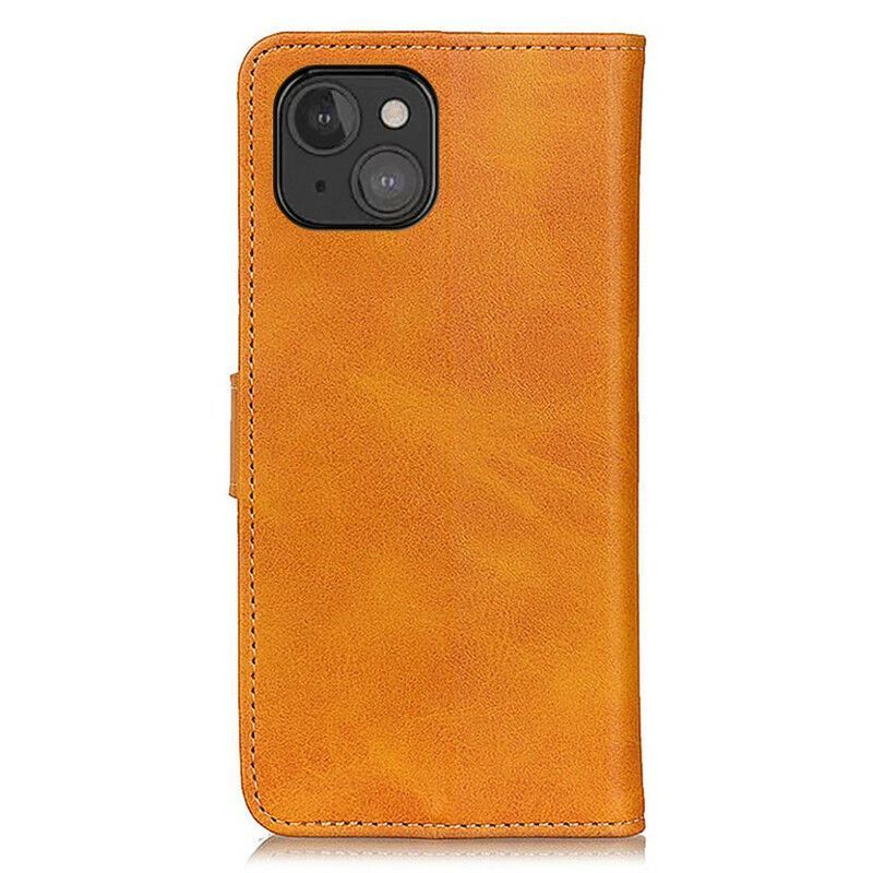 Housse iPhone 13 Mini Effet Cuir Mat Rétro