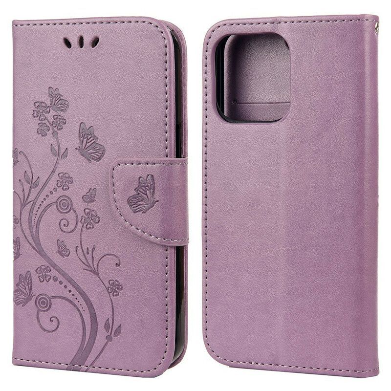 Housse iPhone 13 Mini Florale À Lanière