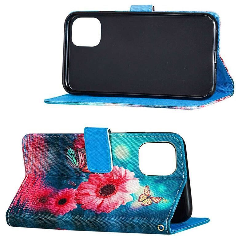 Housse iPhone 13 Mini Florale Et Papillons