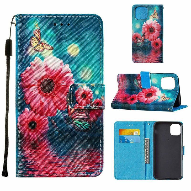 Housse iPhone 13 Mini Florale Et Papillons