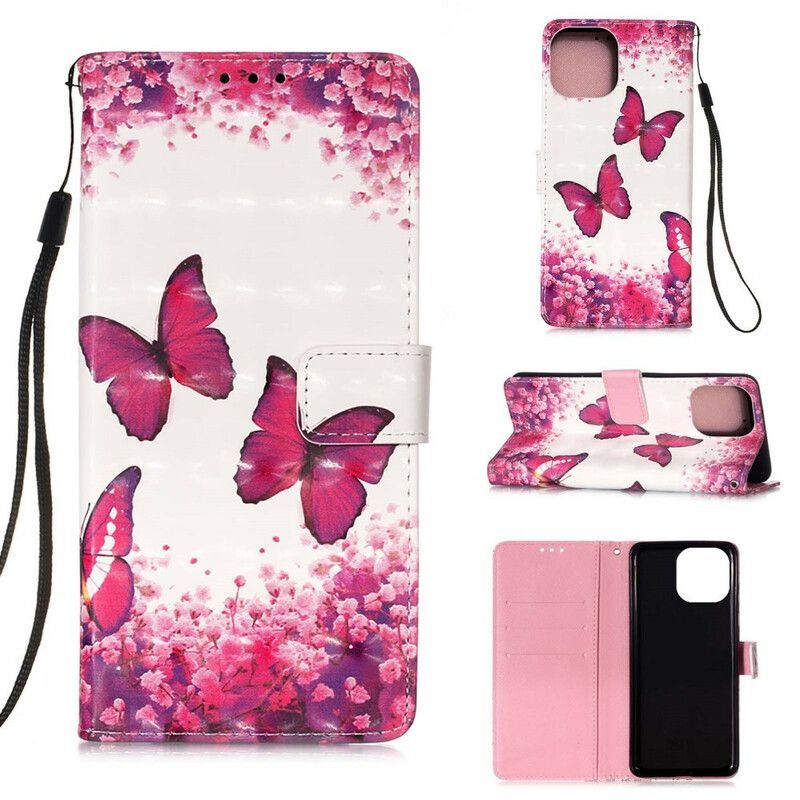 Housse iPhone 13 Mini Papillons Rouges