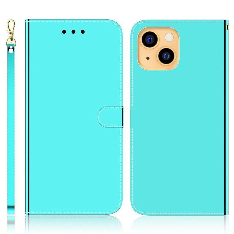 Housse iPhone 13 Mini Simili Cuir Couverture Miroir