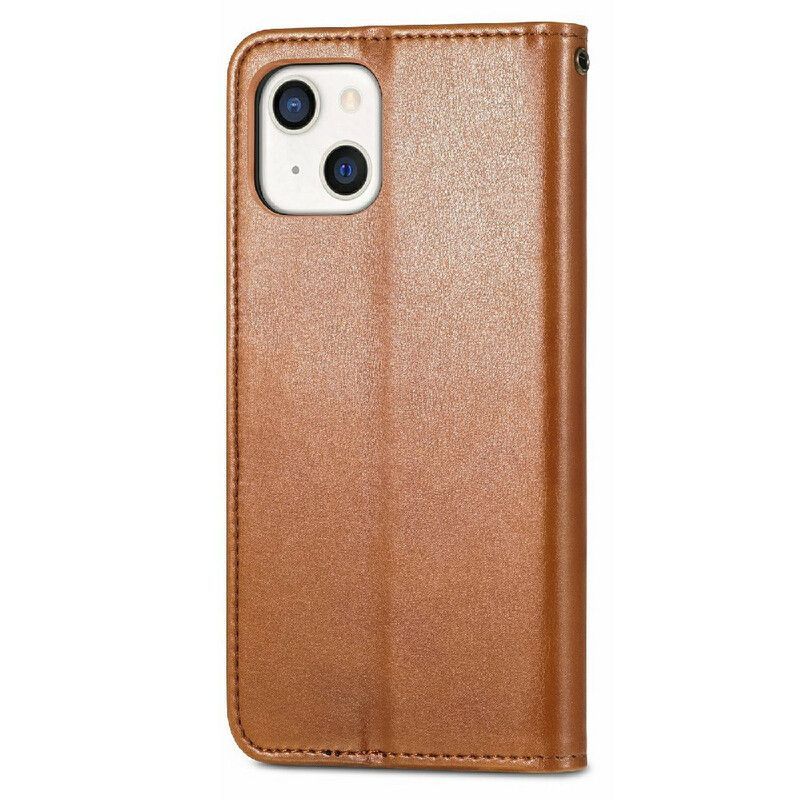 Housse iPhone 13 Mini Simili Cuir Et Fermoir Vintage