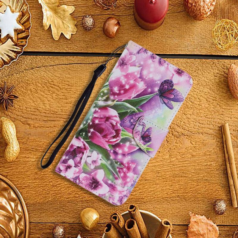 Housse iPhone 13 Papillons Et Tulipes