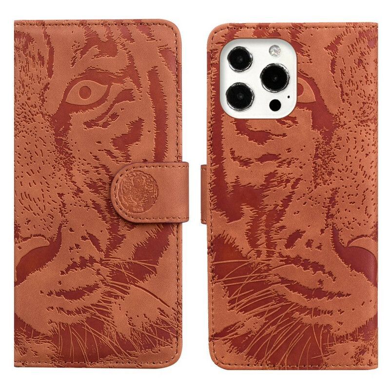 Housse iPhone 13 Pro Empreinte Face De Tigre