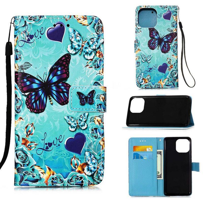 Housse iPhone 13 Pro Love Butterflies À Lanière