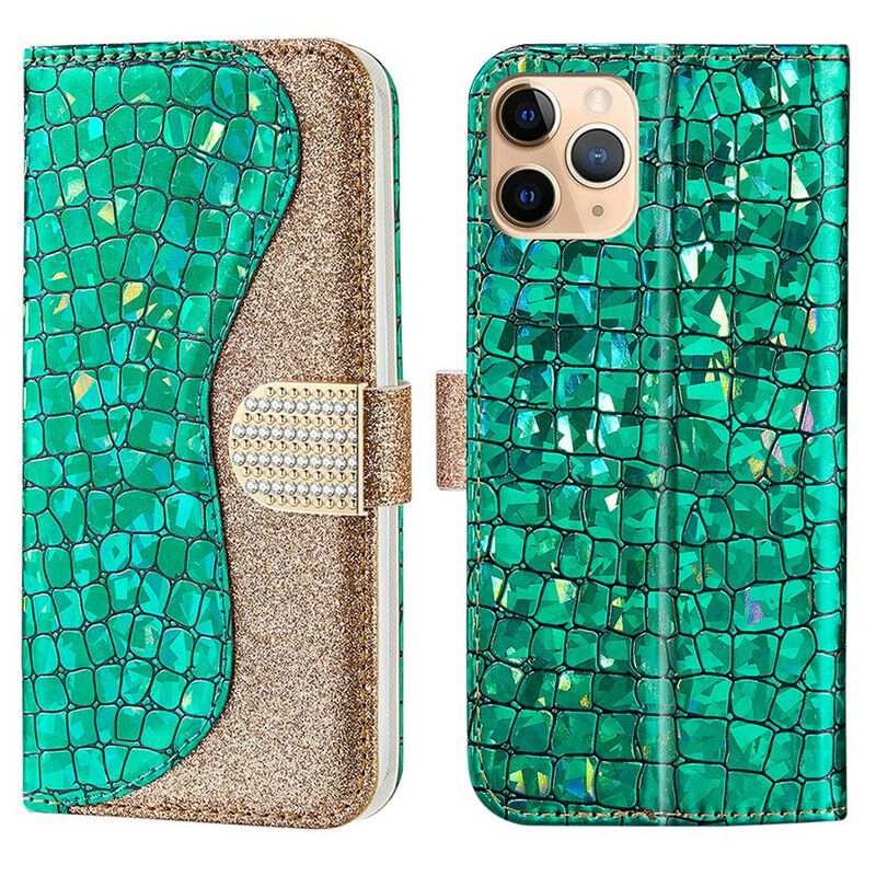 Housse iPhone 13 Pro Max Croco Diamants