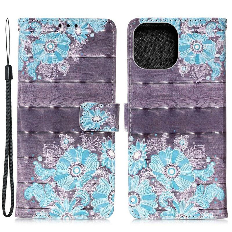 Housse iPhone 13 Pro Max Fleurs Bleues