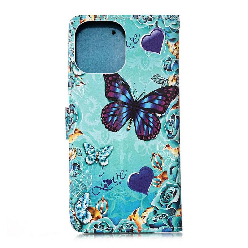 Housse iPhone 13 Pro Max Love Butterflies À Lanière