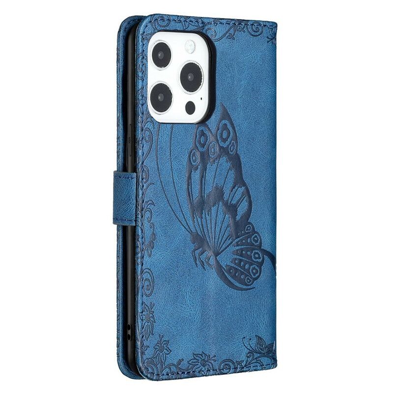 Housse iPhone 13 Pro Max Papillon Baroque À Lanière