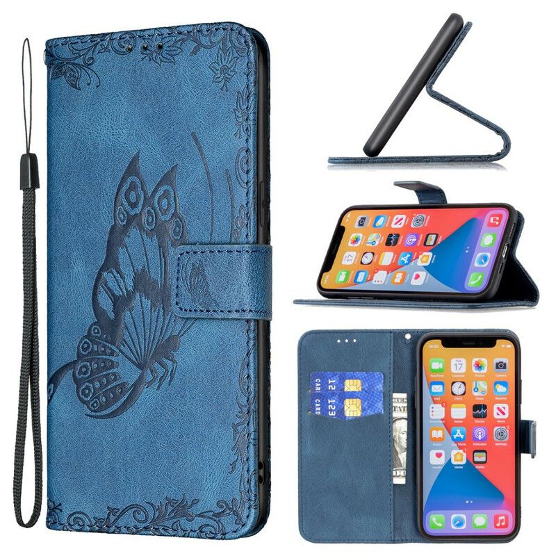 Housse iPhone 13 Pro Max Papillon Baroque À Lanière