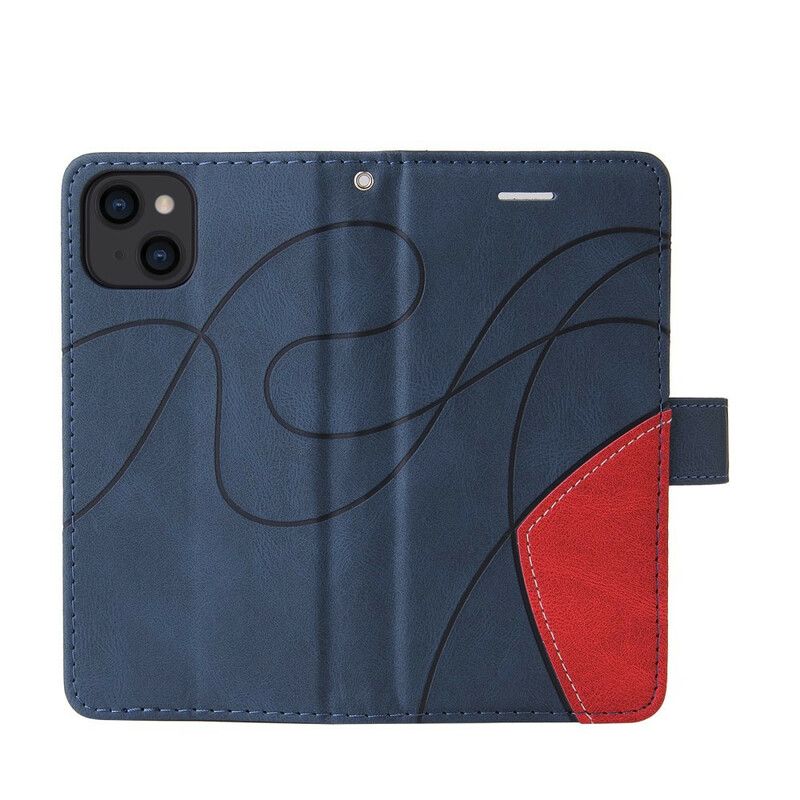 Housse iPhone 13 Simili Cuir Bicolore Signature