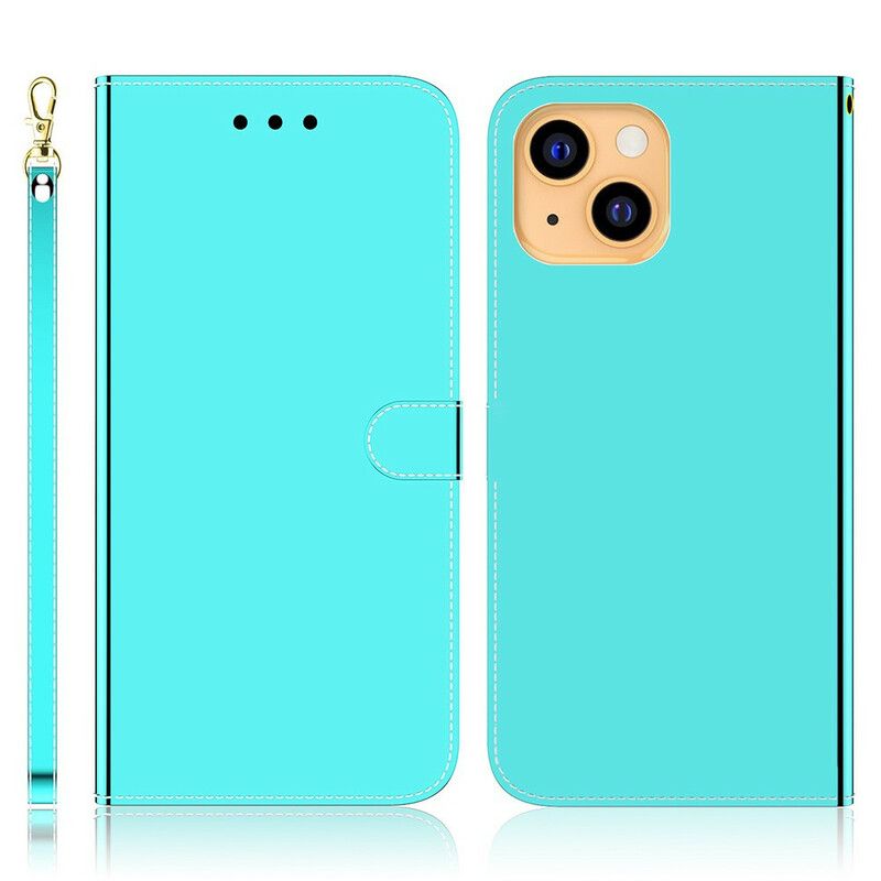 Housse iPhone 13 Simili Cuir Couverture Miroir