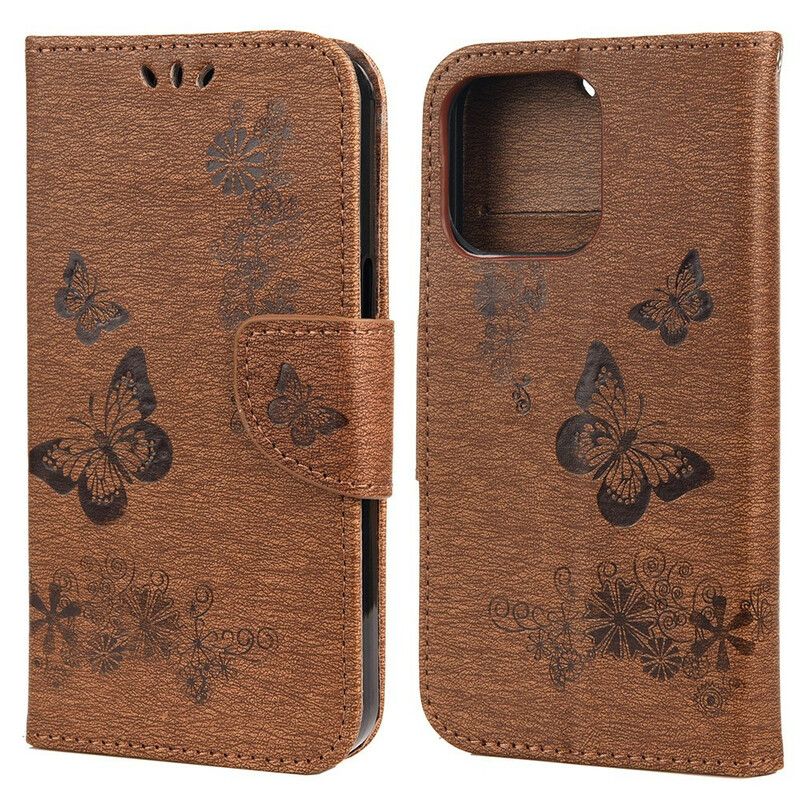 Housse iPhone 13 Splendides Papillons À Lanière