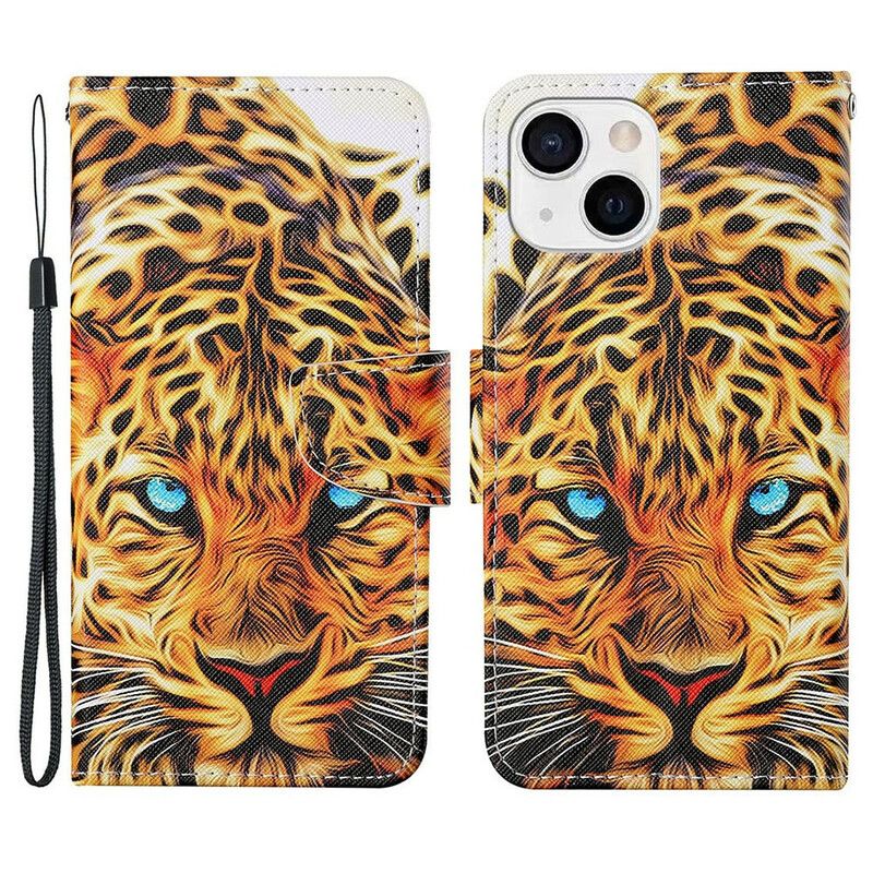 Housse iPhone 13 Tigre Avec Lanière