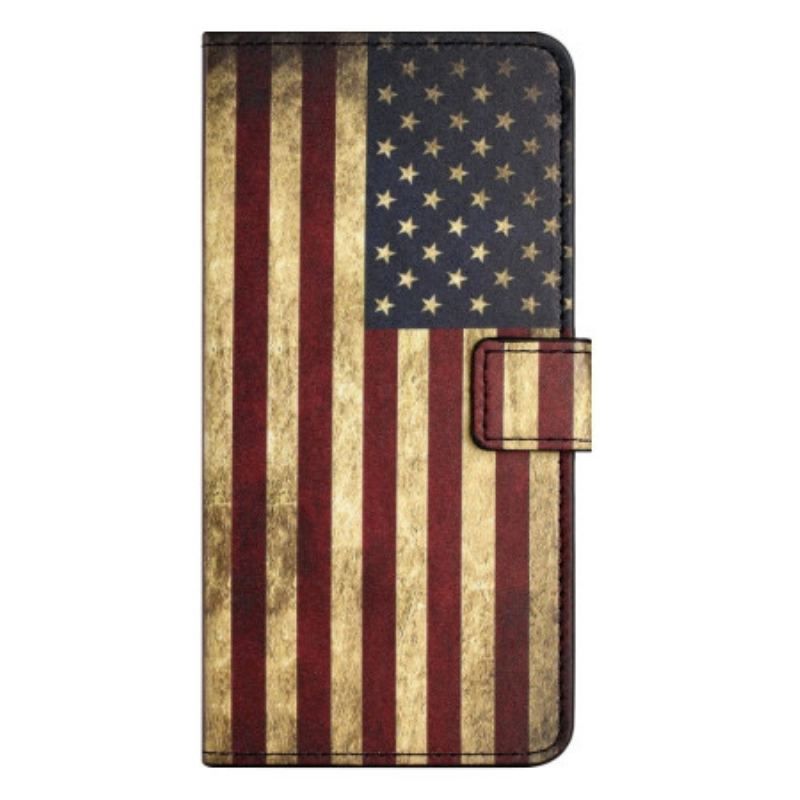 Housse iPhone 14 Drapeau Américain Vintage