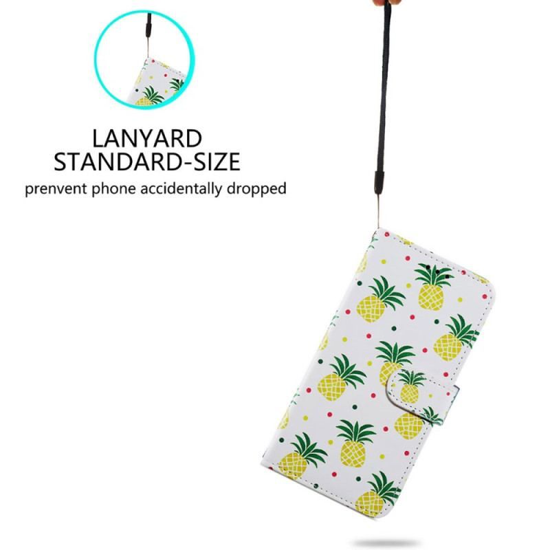 Housse iPhone 15 Ananas à Lanière