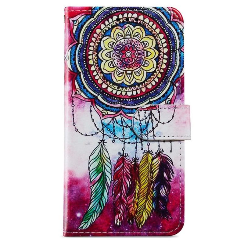 Housse iPhone 15 Attrape Rêves Aquarelle à Lanière