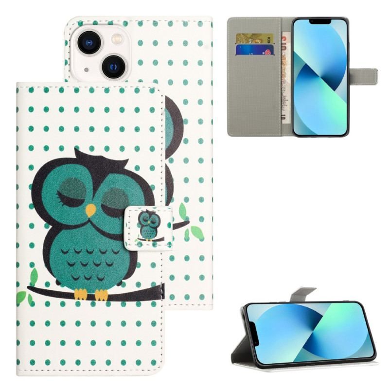 Housse iPhone 15 Hibou Endormi