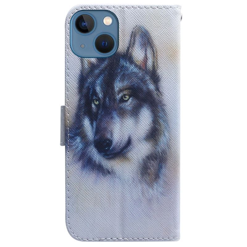 Housse iPhone 15 Loup Aquarelle