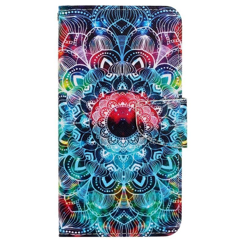 Housse iPhone 15 Mandala Coloré à Lanière