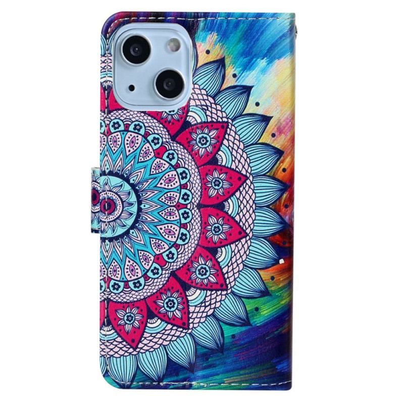 Housse iPhone 15 Mandala Flashy à Lanière