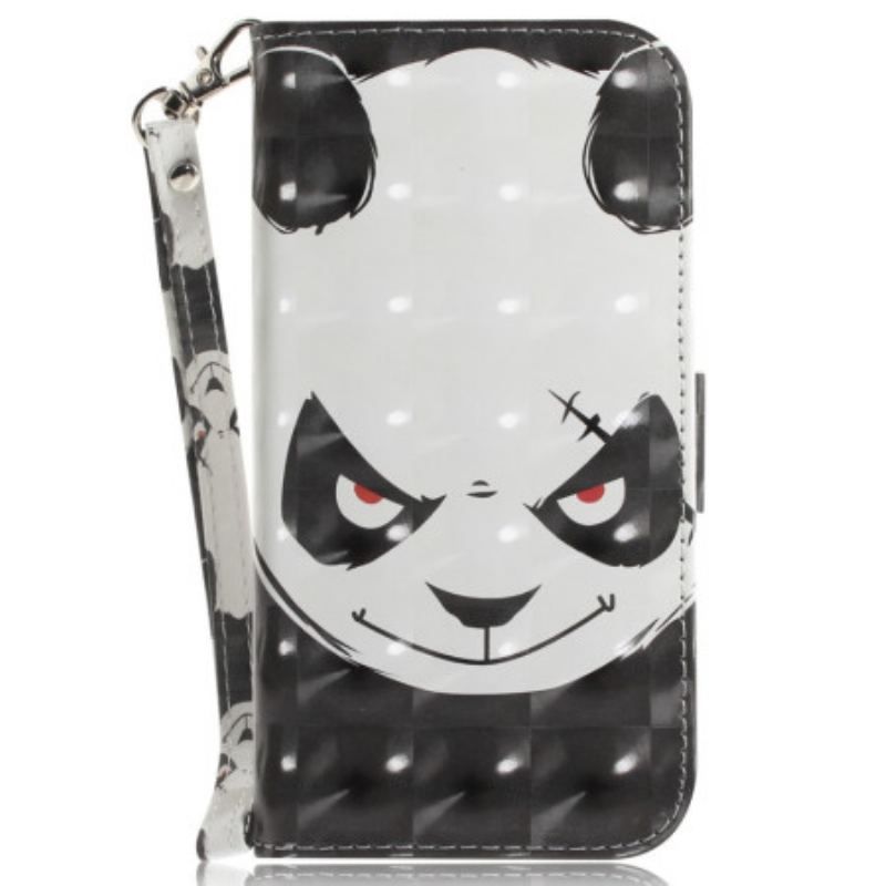 Housse iPhone 15 Plus Angry Panda à Lanière