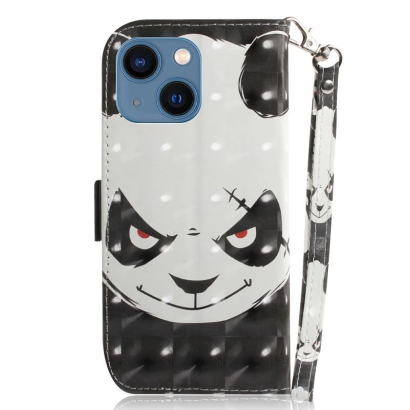 Housse iPhone 15 Plus Angry Panda à Lanière