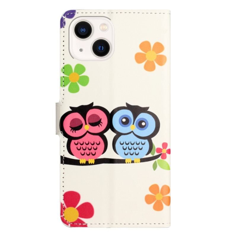 Housse iPhone 15 Plus Couple de Hiboux