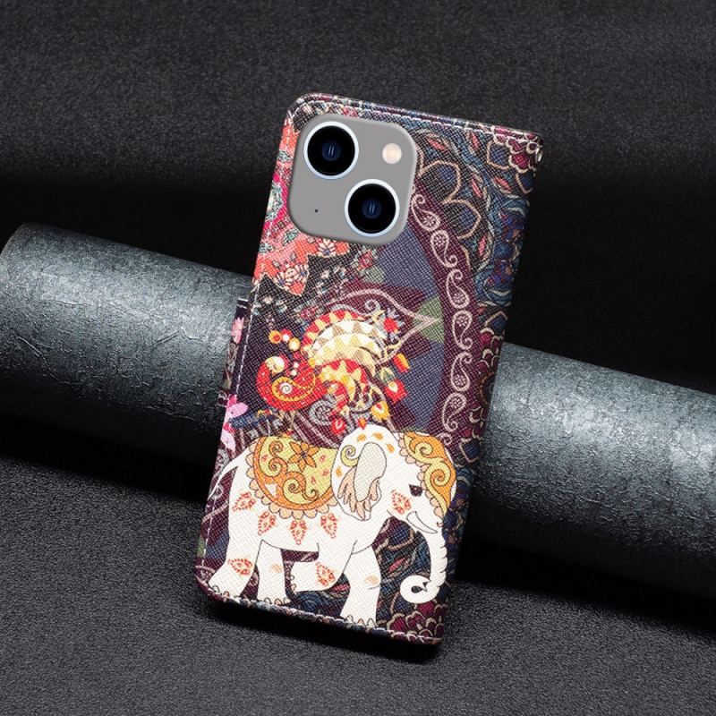Housse iPhone 15 Plus Éléphant Tribal