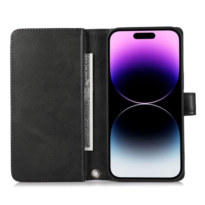 Housse iPhone 15 Plus Multi-Cartes et Pochette Frontale