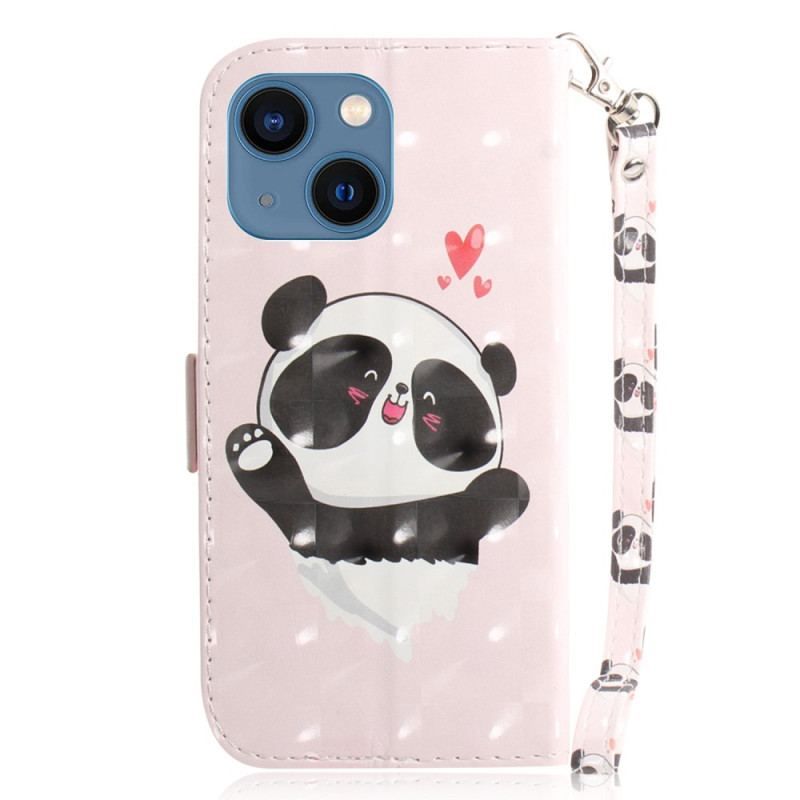 Housse iPhone 15 Plus Panda Love à Lanière